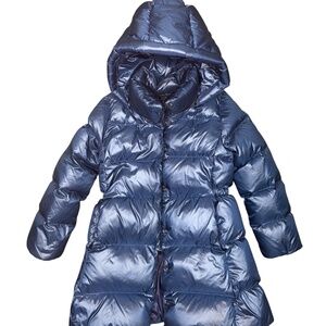 Polo Down Hooded Long Jacket Size 7 (S)